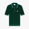 Green Crochet Short Sleeve Polo Shirt Green Crochet Short Sleeve Polo Shirt