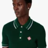 Green Crochet Short Sleeve Polo Shirt Green Crochet Short Sleeve Polo Shirt