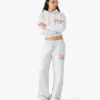 Grey Embroidered Cropped Sweatpants Grey Embroidered Cropped Sweatpants