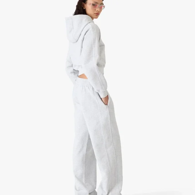 Grey Embroidered Cropped Sweatpants Grey Embroidered Cropped Sweatpants