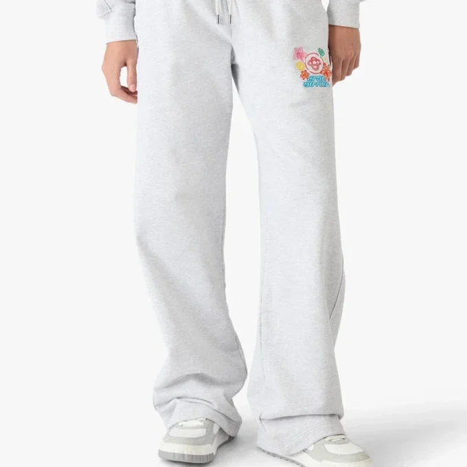 Grey Embroidered Cropped Sweatpants Grey Embroidered Cropped Sweatpants