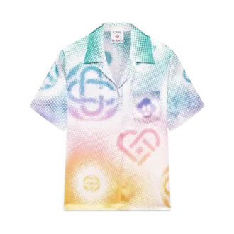 Halftone Logo Cuban Collar Short Sleeve Shirt Halftone Logo Cuban Collar Short Sleeve Shirt