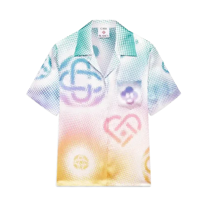 Halftone Logo Cuban Collar Short Sleeve Shirt Halftone Logo Cuban Collar Short Sleeve Shirt