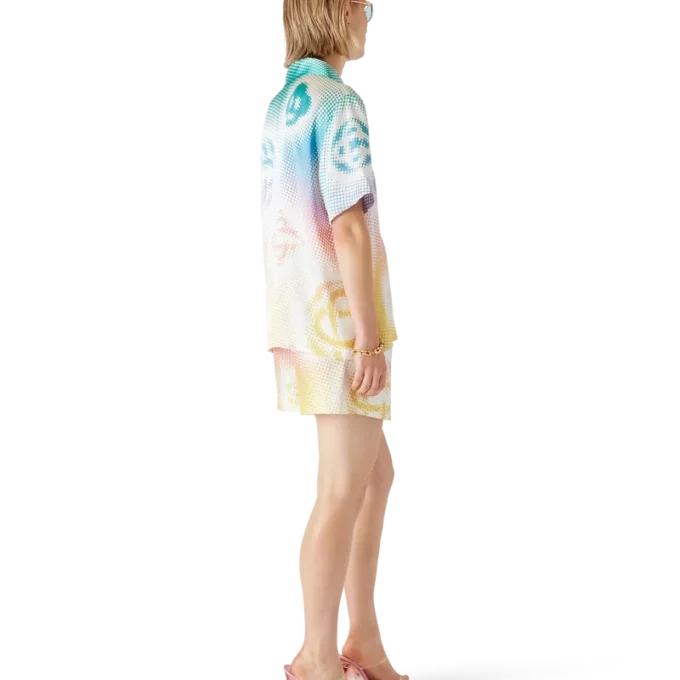 Halftone Logo Cuban Collar Short Sleeve Shirt Halftone Logo Cuban Collar Short Sleeve Shirt