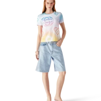 Halftone Logo Fitted Short Sleeve T-Shirt