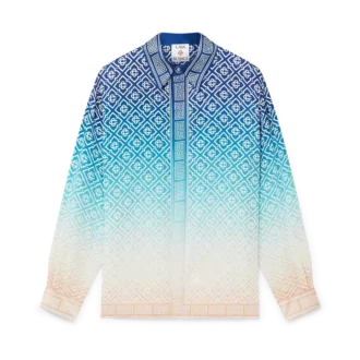 Jacquard Gradient Long Sleeve Silk Shirt Jacquard Gradient Long Sleeve Silk Shirt