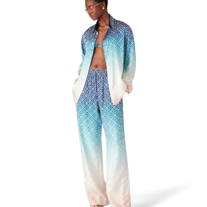 Jacquard Gradient Silk Shirt Jacquard Gradient Silk Shirt