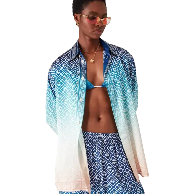 Jacquard Gradient Silk Shirt Jacquard Gradient Silk Shirt