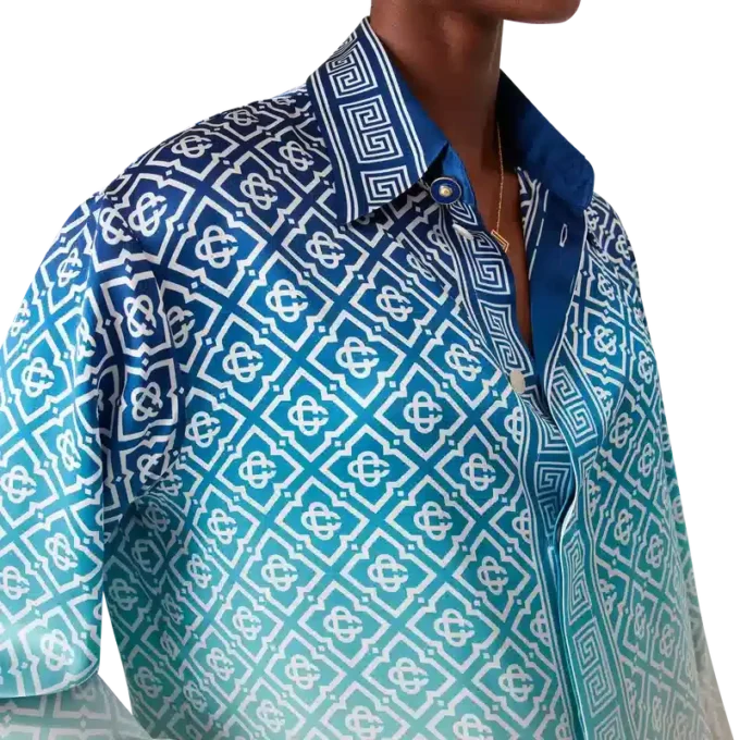 Jacquard Gradient Silk Shirt Jacquard Gradient Silk Shirt