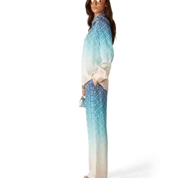 Jacquard Gradient Silk Trousers Jacquard Gradient Silk Trousers