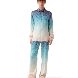 Jacquard Gradient Silk Trousers
