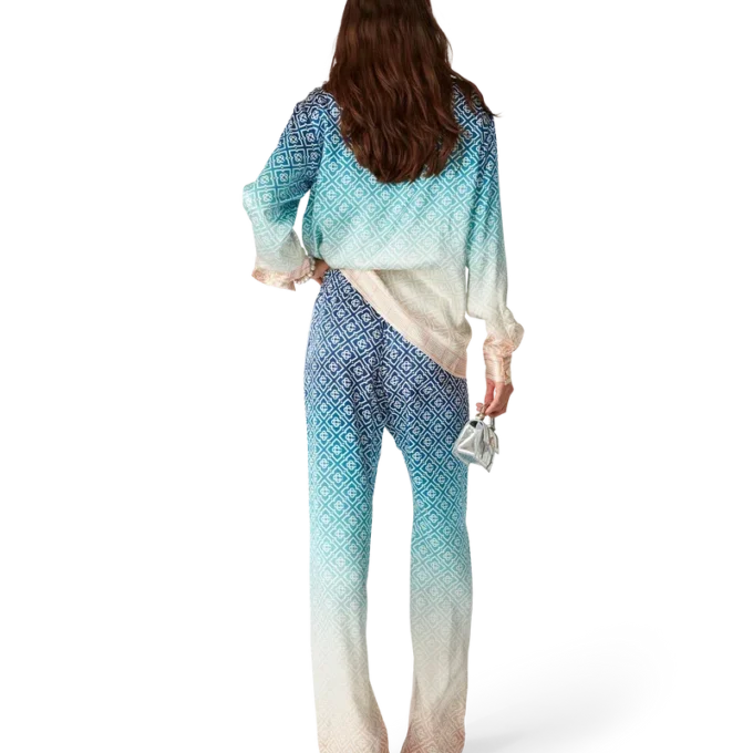 Jacquard Gradient Silk Trousers Jacquard Gradient Silk Trousers