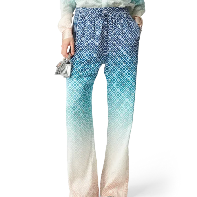 Jacquard Gradient Silk Trousers Jacquard Gradient Silk Trousers