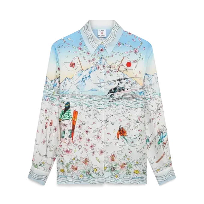 L’hiver Fleuri Long Sleeve Silk Twill Shirt L’hiver Fleuri Long Sleeve Silk Twill Shirt