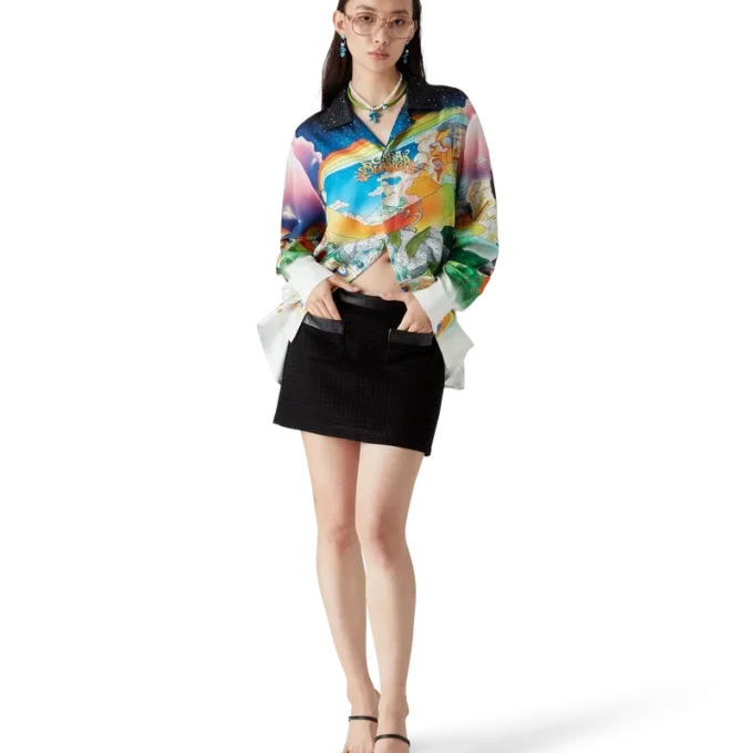 La Musique Long Sleeve Silk Shirt
