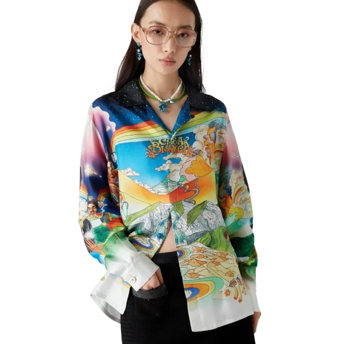 La Musique Long Sleeve Silk Shirt
