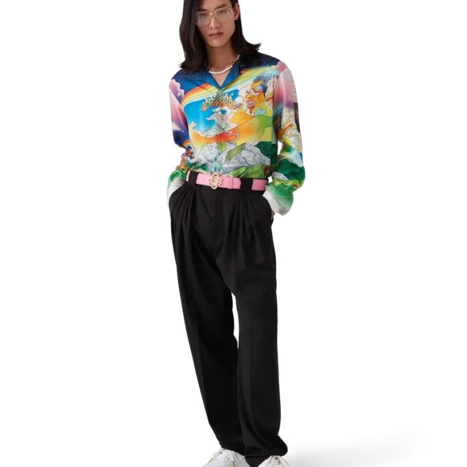 La Musique Long Sleeve Silk Shirt