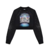 La Pramonition Crystal Embellished Cropped Sweatshirt