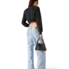 La Pramonition Crystal Embellished Cropped Sweatshirt
