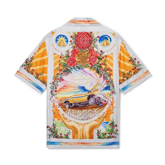 La Tornade De Rose Short Sleeve Silk Shirt La Tornade De Rose Short Sleeve Silk Shirt