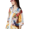 La Tornade De Rose Short Sleeve Silk Shirt La Tornade De Rose Short Sleeve Silk Shirt
