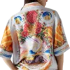 La Tornade De Rose Short Sleeve Silk Shirt La Tornade De Rose Short Sleeve Silk Shirt