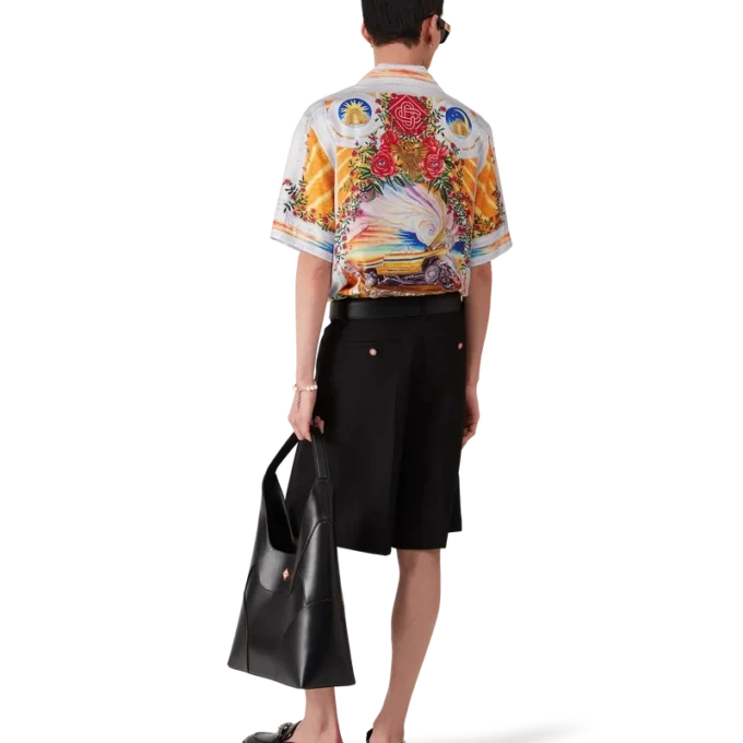 La Tornade De Rose Short Sleeve Silk Shirt La Tornade De Rose Short Sleeve Silk Shirt