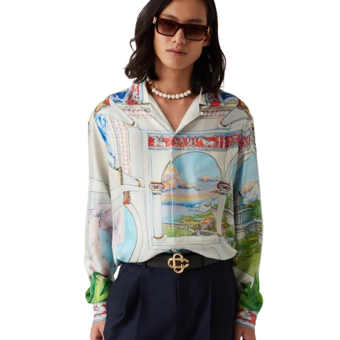 Le Passage Long Sleeve Silk Shirt Le Passage Long Sleeve Silk Shirt