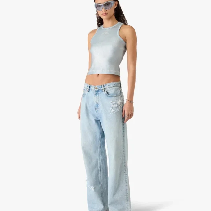 Light Wash Graffiti Denim Jeans