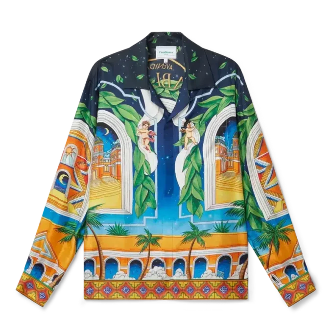 Maison D’ete Cuban Collar Silk Shirt Maison D’ete Cuban Collar Silk Shirt
