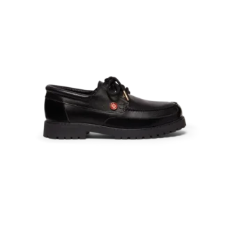 Men’s Black Leather Boat Shoes