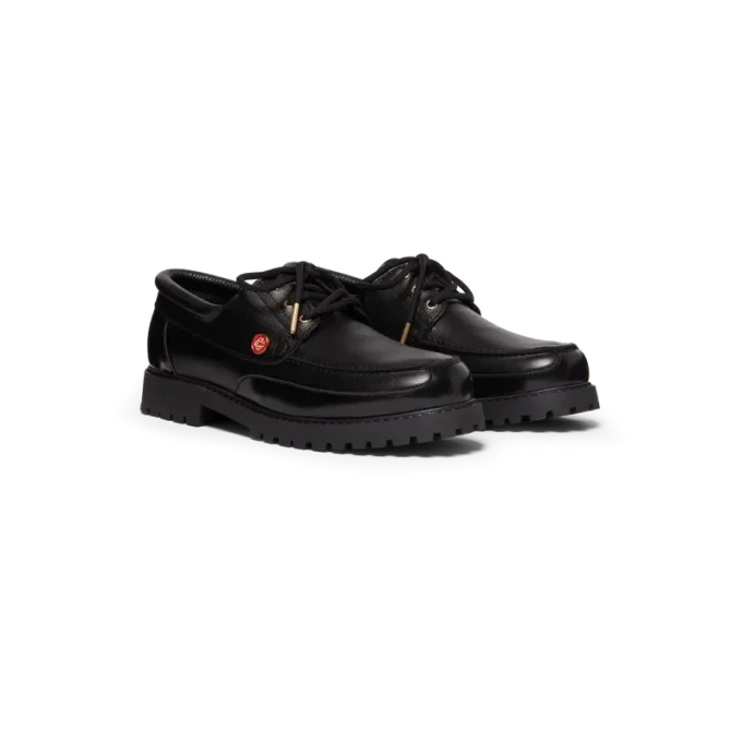 Men’s Black Leather Boat Shoes