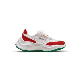 Mens Atlantis White & Red Sneaker