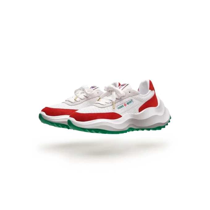 Mens Atlantis White & Red Sneaker