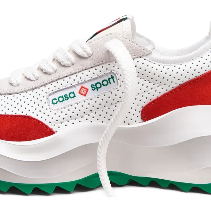 Mens Atlantis White & Red Sneaker