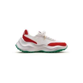 Mens Atlantis White & Red Sneaker