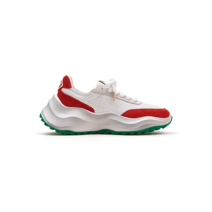 Mens Atlantis White & Red Sneaker