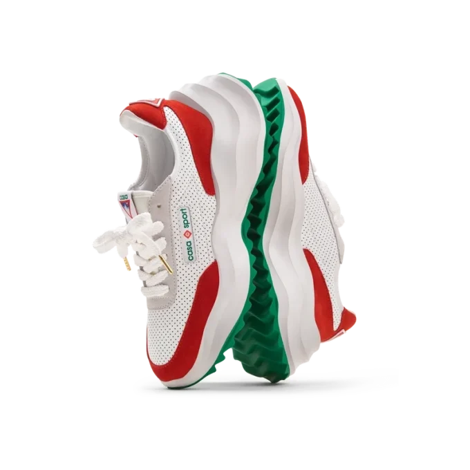 Mens Atlantis White & Red Sneaker
