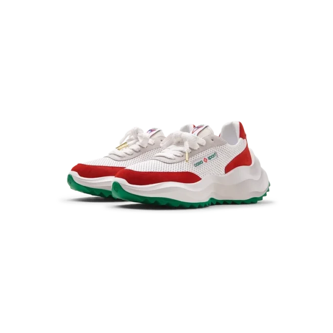 Mens Atlantis White & Red Sneaker