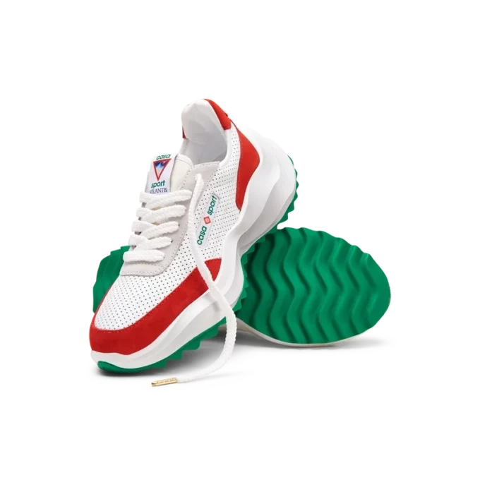 Mens Atlantis White & Red Sneaker