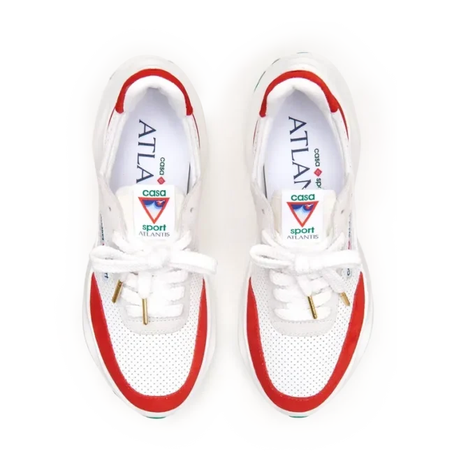 Mens Atlantis White & Red Sneaker