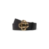 Mens Black Gold Cc Logo Buckle Belt Mens Black Gold Cc Logo Buckle Belt