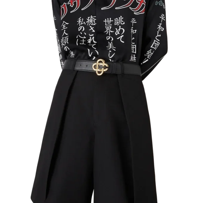 Mens Black Gold Cc Logo Buckle Belt Mens Black Gold Cc Logo Buckle Belt