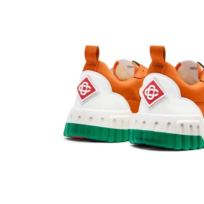 Mens Court Orange & White Sneakers Mens Court Orange & White Sneakers