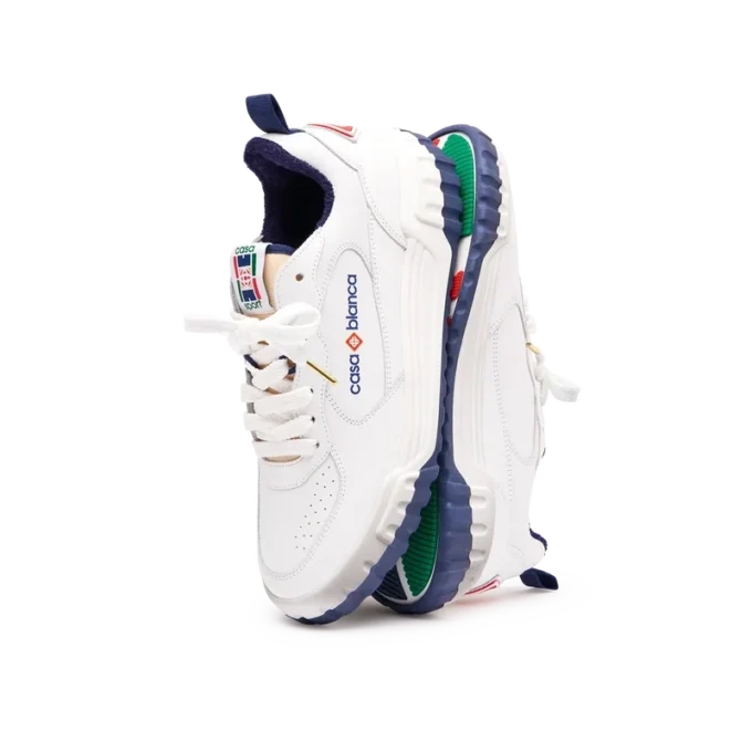 Mens Court White & Navy Sneaker Mens Court White & Navy Sneaker