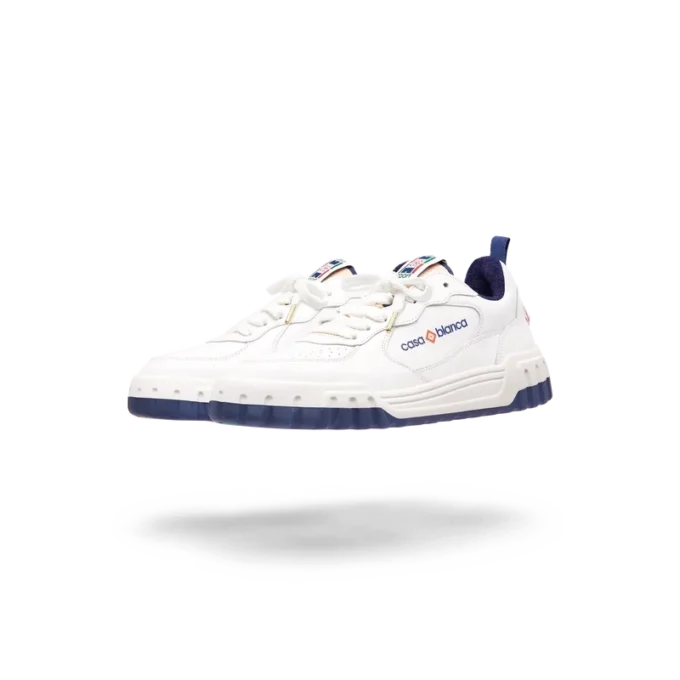 Mens Court White & Navy Sneaker Mens Court White & Navy Sneaker