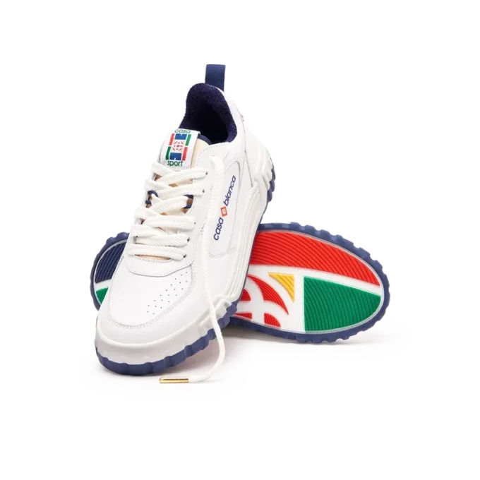 Mens Court White & Navy Sneaker Mens Court White & Navy Sneaker