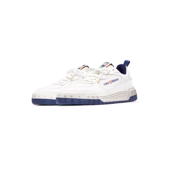 Mens Court White & Navy Sneaker Mens Court White & Navy Sneaker