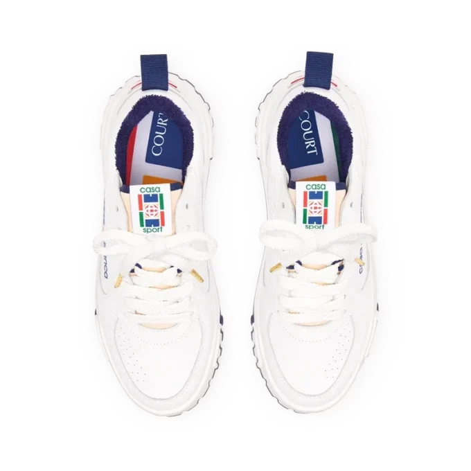 Mens Court White & Navy Sneaker Mens Court White & Navy Sneaker