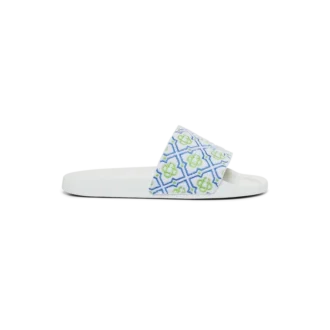 Mens White Monogram Pool Slides Mens White Monogram Pool Slides